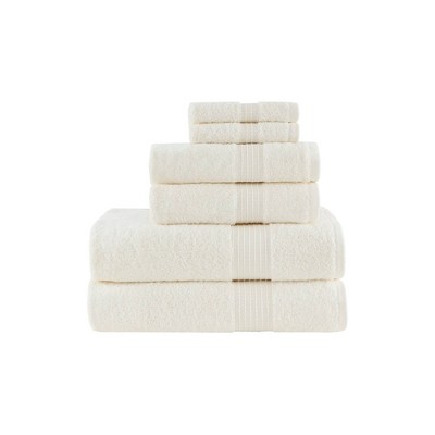 6pc Organic Cotton Bath Towel Set Ivory