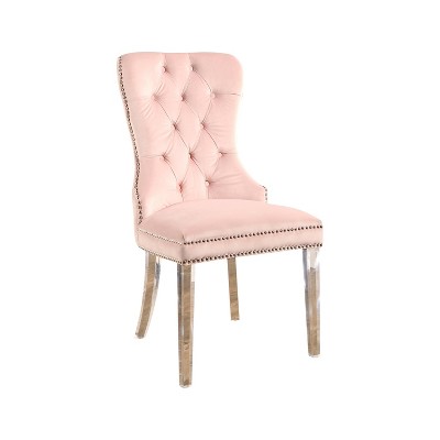 Vivi Tufted Velvet Dining Chair With Acrylic Legs Pink - Abbyson Living ...