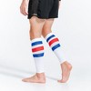 PRO Compression Calf Sleeves, White, Red and Blue Stripe - 4 of 4