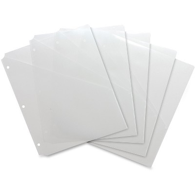 Business Source Binder Pockets Poly Letter 8-1/2"x11" 5/PK Clear 32375