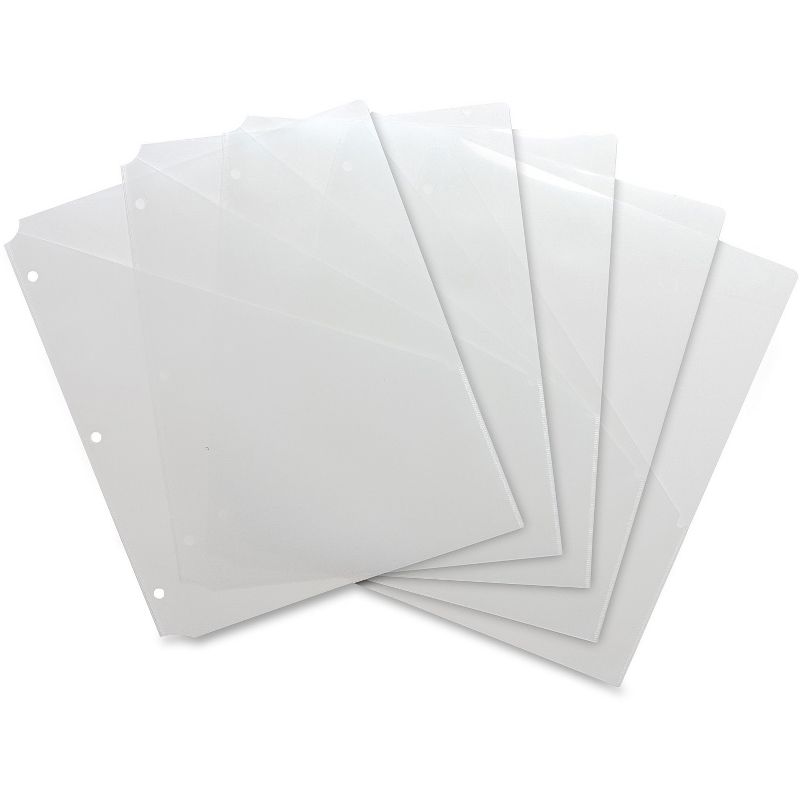 Business Source Binder Pockets Poly Letter 8-1/2"x11" 5/PK Clear 32375, 1 of 2