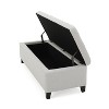 NicBex Polyester Storage Ottoman Bench,Upholstered Storage Ottoman with Button-Tufted Top,Modern Storage Bench for Living Room,Bedroom,Light Grey - 2 of 4