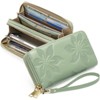 Clotth Womens Wallet - Large Capacity RFID Blocking Leather Wallet for Women Double Zipper Wristlet Clutch for Phone,Travel & Daily Use - 2 of 4