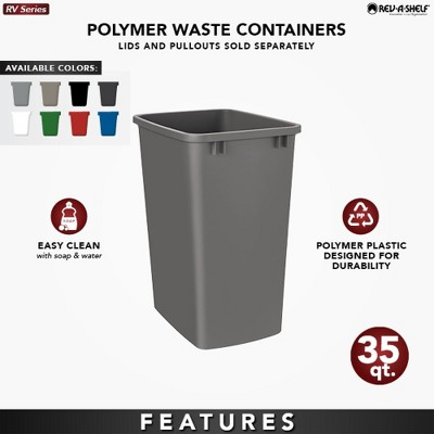 Green Polymer Pull-Out Trash Bin Set, 35 Quart, 2 Pack