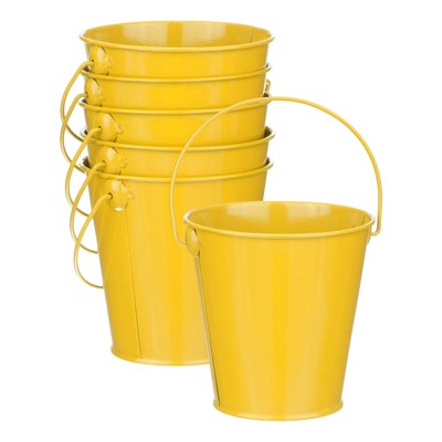 Unique Bargains Garden Galvanized Versatile Durable Bucket with Handle 6 Pcs