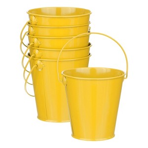 Unique Bargains Garden Galvanized Versatile Durable Bucket with Handle 6 Pcs - 1 of 4