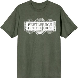 Beetlejuice Beetlejuice White Sign Logo Adult Crew Neck Short Sleeve Tee - 1 of 3