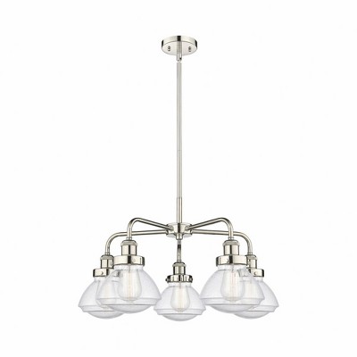 Olean - 5 Light Stem Hung Chandelier In Art Deco Style-13.5 Inches Tall and 24.5 Inches Wide