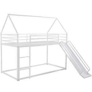 Cesicia Twin over Twin House Bunk Bed with Ladder and Slide - 1 of 4