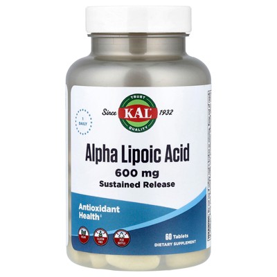 KAL Alpha Lipoic Acid, 600 mg, 60 Tablets
