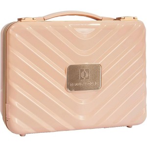 Lycvki Pink Travel Makeup Train Case Cosmetic Organizer with Mirror for Girls - 1 of 4