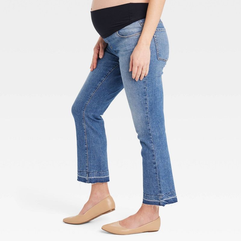 Over Belly Ankle Bootcut Maternity Pants - Isabel Maternity by Ingrid & Isabel™ Blue, 3 of 6