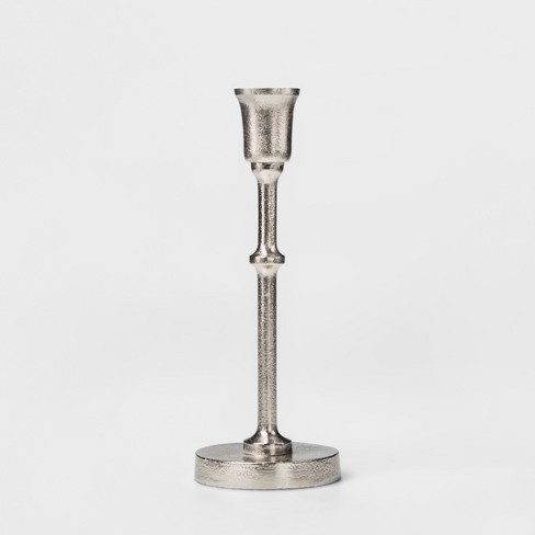 Threshold Taper Brushed Silver Candle Holder 