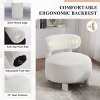 Modern Armless Accent Chair for Bedroom, Teddy Fabric Slipper Chair with Curved Backrest and Padded Seat, Upholstered Side Chair-The Pop Home - 4 of 4