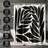 Black Seagrass Shapes by Modern Tropical - botanical Abstract Shower Curtain - Americanflat - 4 of 4