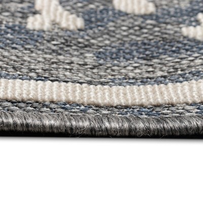 Coral Echoes Blue Ivory Abstract Indoor/Outdoor 8' x 10' Rug