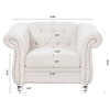 NicBex 84.65" Chesterfield Sofa with Rolled Arm, Modern PU Leather 3 Seater Sofa Couch, Upholstered Vintage Couch for Living Room - 4 of 4