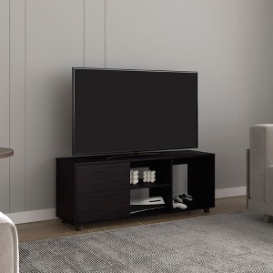 51" Wood TV Stand with One Door Cabinet, Open Shelves, and Compact Design for Living Room and Bedroom - 1 of 4