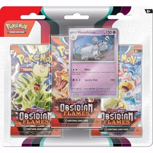 Pokemon TCG: Scarlet & Violet: SV03 Obsidian Flames: 3 Pack Booster Blister - Houndstone - 1 of 3