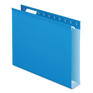 Pendaflex Reinforced 2" Extra Capacity Hanging Folders 1/5 Tab Letter Blue 25/Box 4152X2BLU - 1 of 4