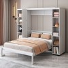 Queen Wood Wall Murphy Bed with Hidden Storage Cabinets, Hydraulic Lift, and Foldable Side Door for Bedroom or Apartment - 2 of 4