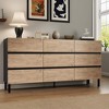 Sideboard 62.9", White Buffet Cabinet with 9 Drawers, Modern Storage for Living Room, Bedroom and Kitchen - 2 of 4