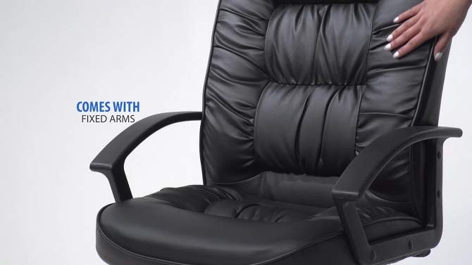 High Back LeatherPlus Chair Black - Boss Office Products, 2 of 10, play video