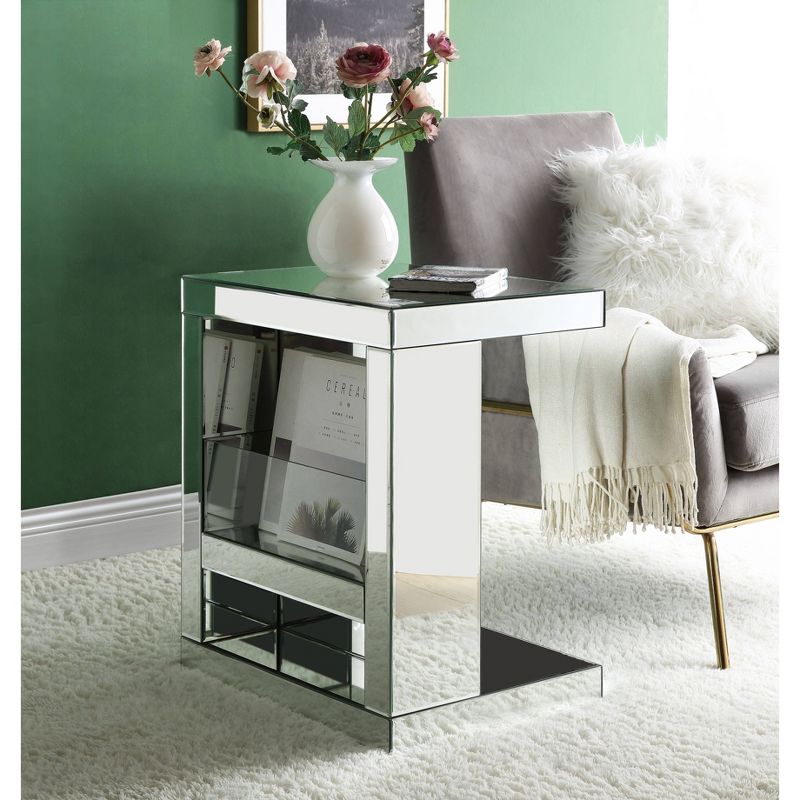 20&#34; Meria Accent Table Mirrored/Clear Glass - Acme Furniture, 5 of 6