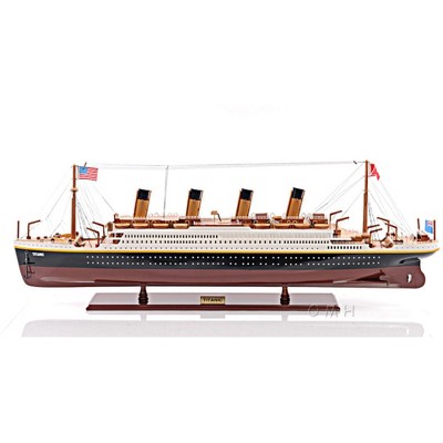 Wooden Titanic Ship Model 32" – Red/White/Black, Medium Handcrafted Replica By Old Modern Handicrafts
