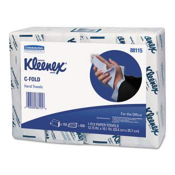Kleenex C-Fold Paper Towels for Business, Absorbency Pockets, 1-Ply, 10.13 x 13.15, White, 150/Pack, 16 Packs/Carton