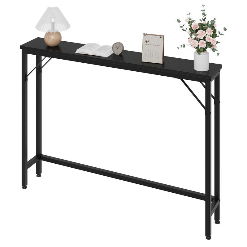 5.9" Narrow Sofa Table, Color Block Skinny Console Table, Slim Behind Couch Table for Living Room, Entryway, Hallway, Foyer - Black, 1 of 7