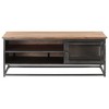 vidaXL Coffee Table Gray Solid Acacia wood, glass, powder-coated steel - 2 of 2
