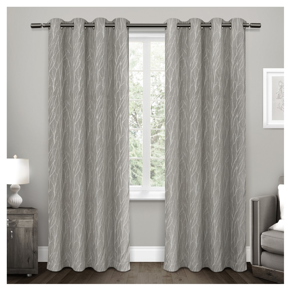 Photos - Curtains & Drapes Set of 2  Forest Hill Woven Room Darkening Grommet Top Window Cur(84"x54")