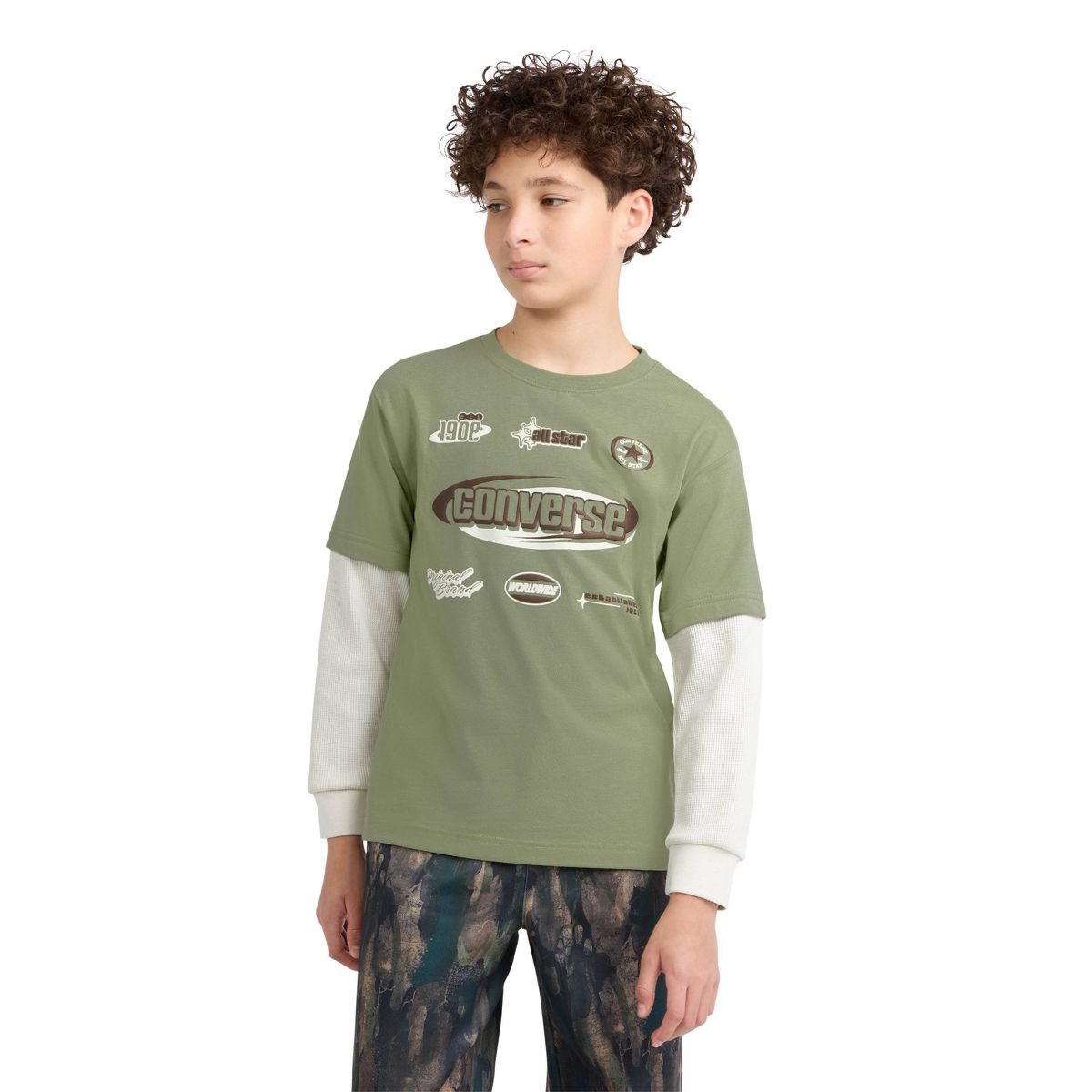 Converse® Boys' Long Sleeve Graphic T-Shirt - Green