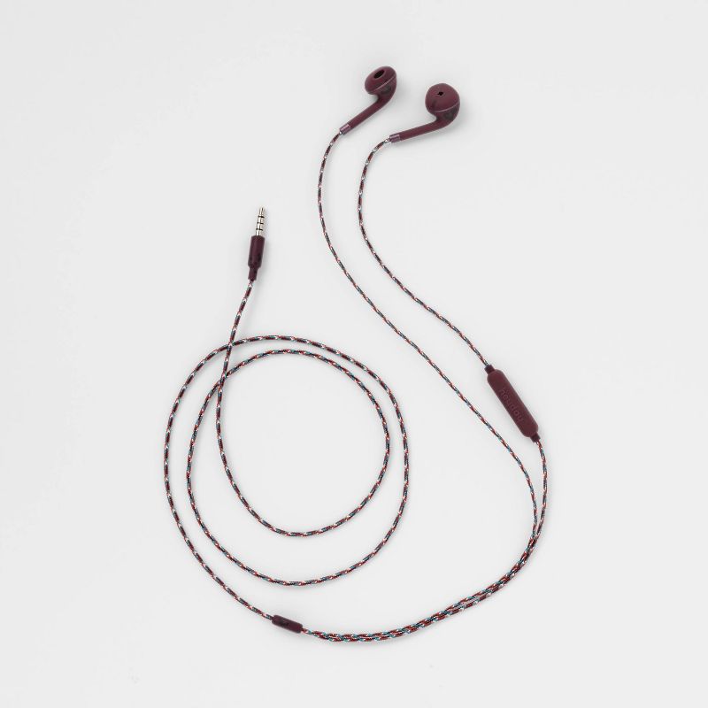 Wired Earbuds - heyday&#8482; Dark Cherry Multi Braid, 1 of 4