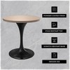 LeisureMod Verve 27" Round Dining Table - MDF Wood Top with Modern Black Pedestal Base Accent Side Table for Kitchen and Home - 2 of 4