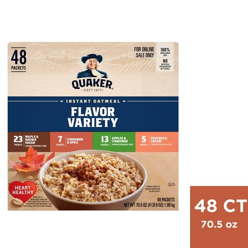 Quaker Instant Oatmeal Variety Pack, céréales pour petit déjeuner, 48  unités : : Épicerie et Cuisine gastronomique