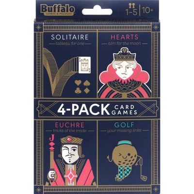 Solitaire, Hearts, Euchre, Golf Card Games 4pk