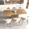PAGED Extendable Dining Table for 6/10 Person, Wooden Kitchen Table with Sturdy Pedestal Base for Living Room, Dining Room, 62.99" to 78.74" - 2 of 4