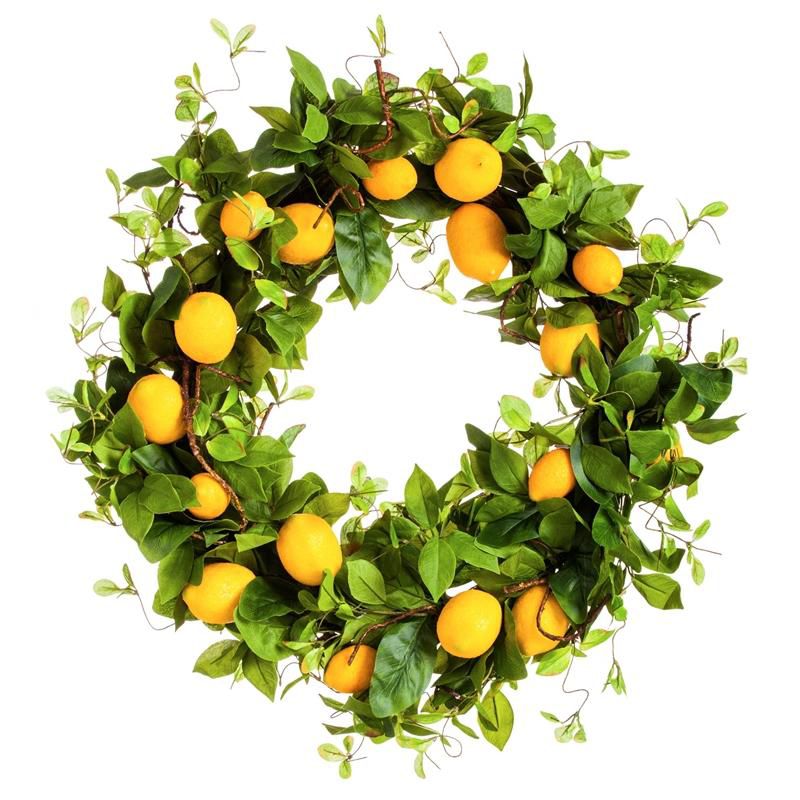 Evergreen Bountiful Lemon Wreath, 24", 1 of 9