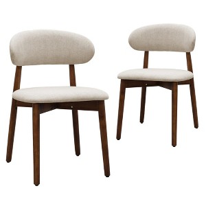 Dsvimoy Accent Chair Armless Dining Chair with Walnut Solid Wood Legs for Kitchen, Gray, 33"*26"*10" - 1 of 4