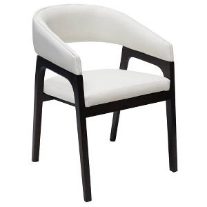 Leisuremod Cali U-Shaped Dining Arm Chair with Leather Upholstery, Open Back Design for Modern Kitchen and Home - 1 of 4
