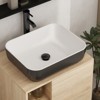 ELECWISH 24 in. W x 19 in. D x 29 in. H Single Sink Bath Vanity Sink Set in Burlywood with Solid Surface Top and Mirror - 3 of 4