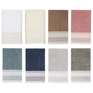 Linum Home Textiles 100% Turkish Cotton AIDEN Embellished Towel Set - 1 of 4
