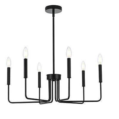Elegant Lighting Willa 26 inch Pendant Light in Black