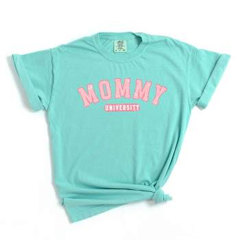 Simply Sage Market Women's Varsity Mommy University Short Sleeve Garment Dyed Tee
