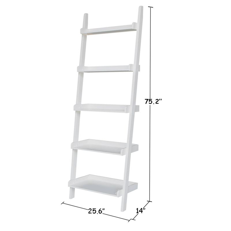 Set of 2 75.5" 5 Shelf Leaning Bookcases - International Concepts, 5 of 7
