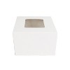 O'Creme White Cardboard Cake Box with Window, 6" x 6" x 4" - Pack of 25 - image 2 of 3