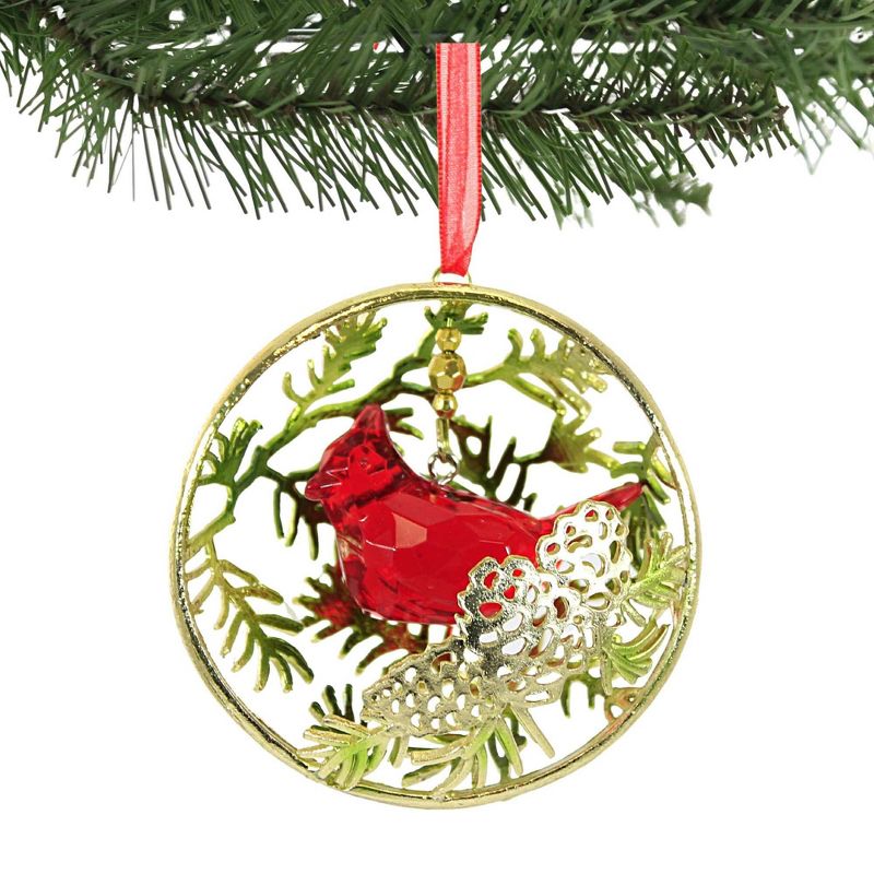 Crystal Expressions 3.0 Inch Pinecone Cardinal Ornament Christmas Acrylic Red Bird Tree Ornaments, 2 of 4