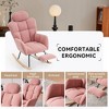 Aukfa Soft Teddy Fabric Rocking Chair w/Pocket - Ergonomic Nursery Glider, Solid Wood Base, 256LB Capacity for Living Room & Bedroom - 4 of 4